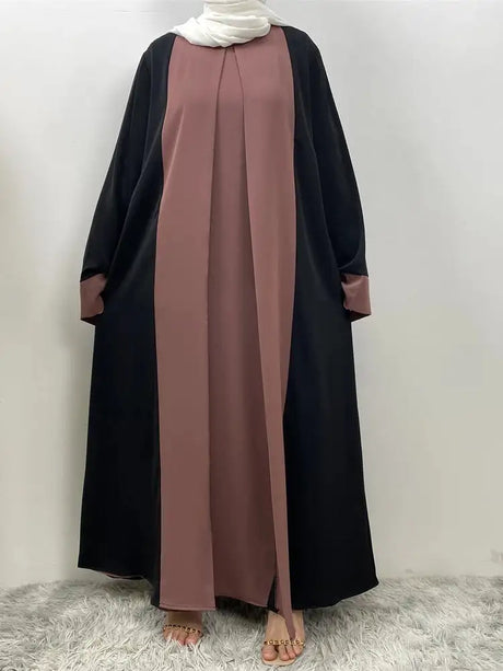 Eid Muslim Party Dress for Women Ramadan Abaya Fake 2 Piece Long Dress Morocco Vestidos Largos Dubai Turkey Robe Jalabiya 2024 - Lootquake