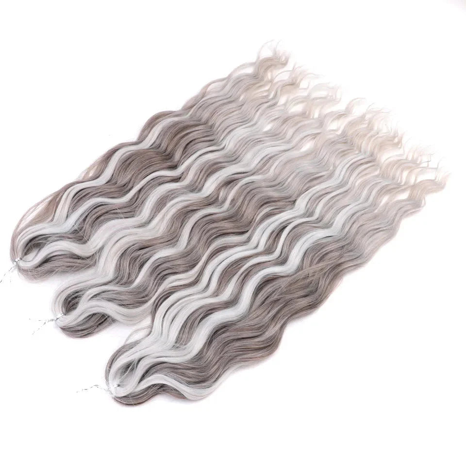 24" Orange Twist Crochet Hair | Synthetic Deep Wave Braiding Hair Extensions | Water Wave Hair | Heat Resistant Fiber | 60 Strands/Pack