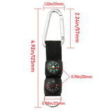 Mini Compass Thermometer Carabiner Compass Thermometer Carabiner 3 in 1 Outdoor Hiking Key Buckle Double Sided Metal Compasses - Lootquake