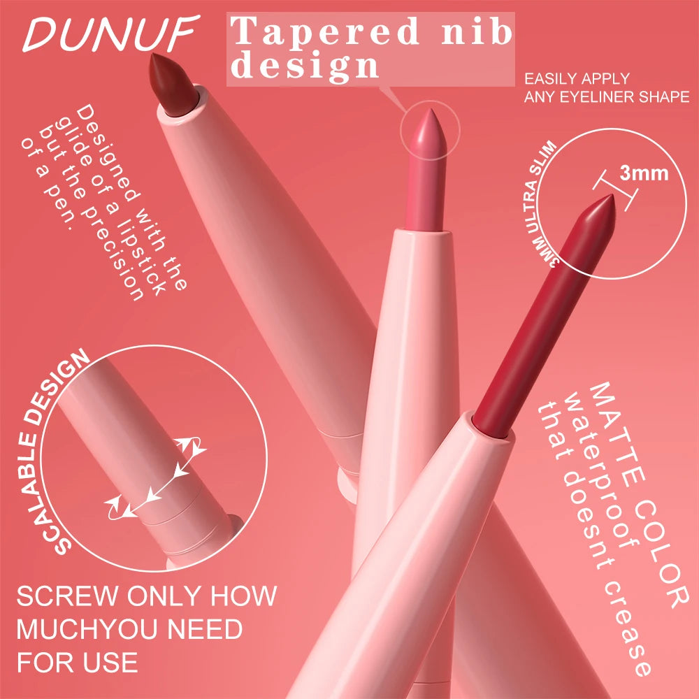 12-Color Luxury Matte Lipliner - Waterproof, Moisturizing,Long-Lasting,Non-Stick,Perfect Versatile Shades for All Skin Types