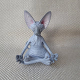 Meditation Yoga Happy Cat Whimsical Buddha Sphinx Cat Statue Art Deco Sculpture Outdoor Garden Statue