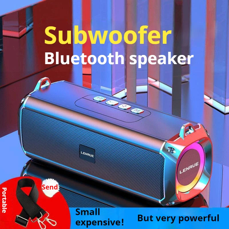 Altavoz Bluetooth portátil estéreo envolvente de 20 W con graves impactantes y luz colorida, subwoofer inalámbrico resistente al agua, boombox para karaoke en casa