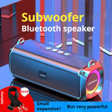 Altavoz Bluetooth portátil estéreo envolvente de 20 W con graves impactantes y luz colorida, subwoofer inalámbrico resistente al agua, boombox para karaoke en casa