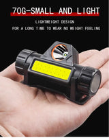 1-5PCS Portable Mini Powerful LED Headlamp XPE+COB USB Rechargeable Hunting Headlight Waterproof Head Torch with Tail Magnetic - Lootquake