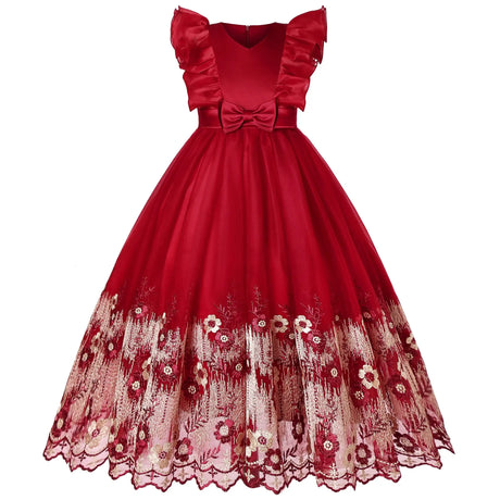 New Princess dress Large children's long dress Girl piano performance dress Festival party dress - Lootquake