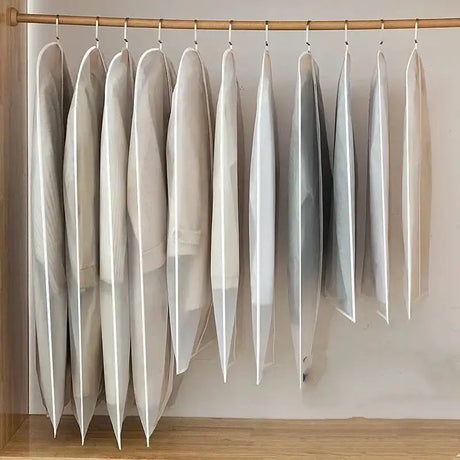 Dustproof Clothes Dust Cover Long Dress Suit Coat Dust Cover Closet Case Garment Storage Bag Clothes Wardrobes Hanging Organizer - Lootquake