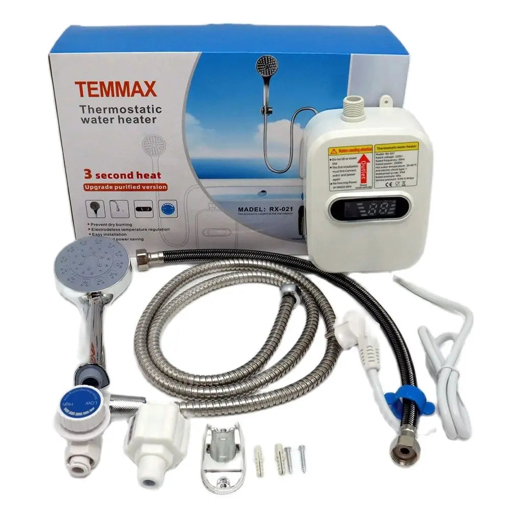 Chauffe-eau instantané 3500 W, robinet de salle de bain, prise UE, affichage numérique, pour maison de campagne, chalet, hôtel