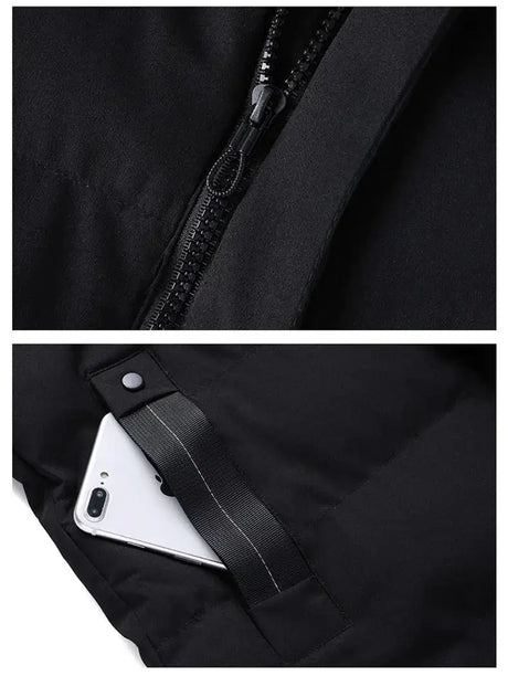 7xl Plus Size Padded Parkas Men Thick Warm Coats Solid Warm Cotton Long Coats Windbreaker Winter Outerwear 6xl Thermal Jacket - Lootquake