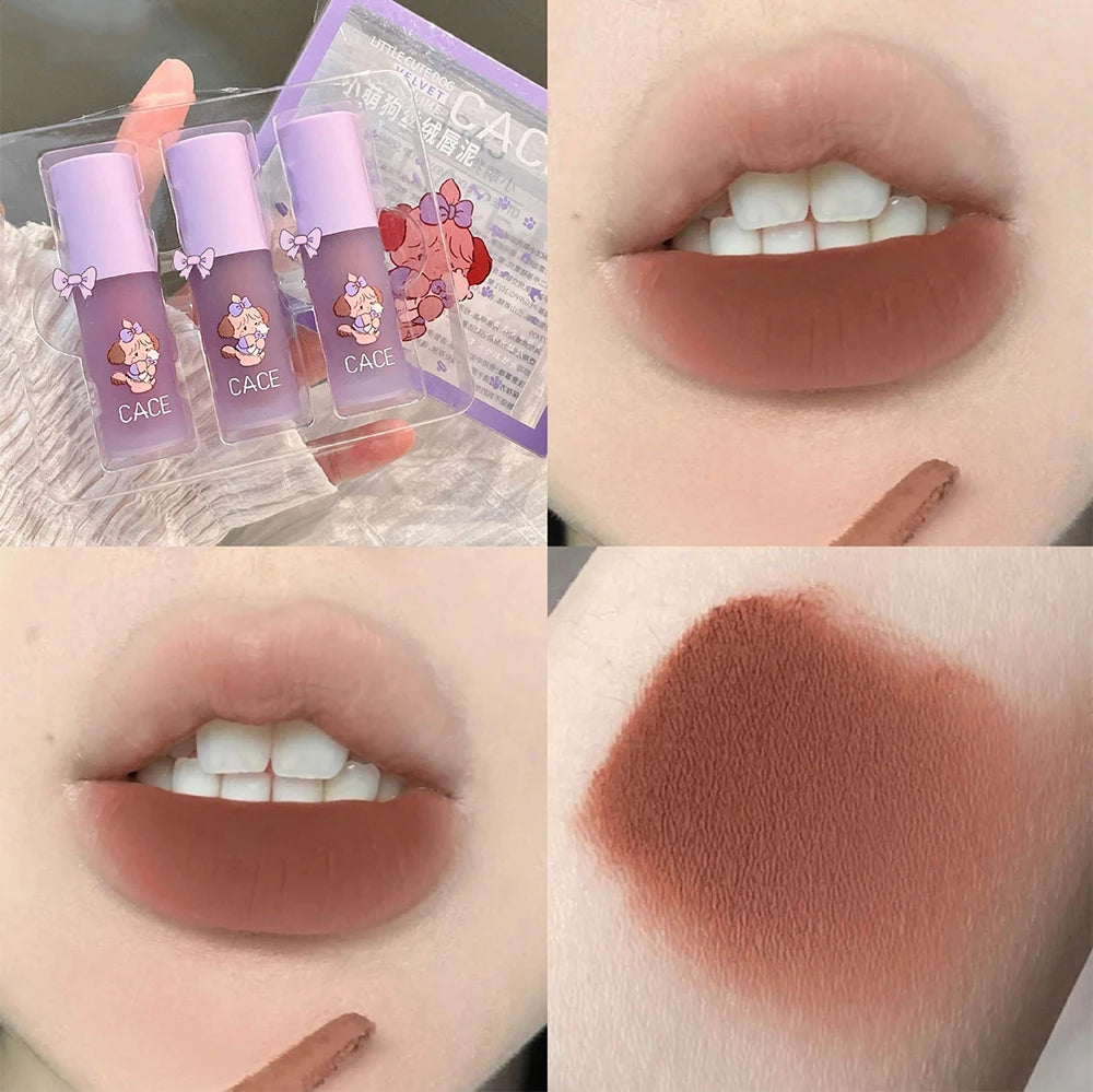 New Lovely Matte Liquid Lipstick Velvet Nude Red Lip Gloss Long Lasting Non-stick Cup Lip Mud Tint Cream Beauty Makeup Cosmetics