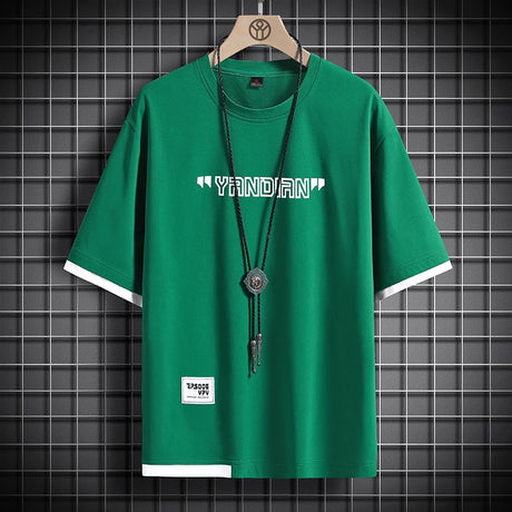 Hip Hop Loose Mens Streetwear T-shirts Casual Classic 2023 Summer Short Sleeves Black White Tshirt Tees Plus Oversize 5XL 6XL - Lootquake
