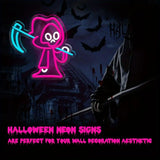 Spooky Ghost Led Neon Sign-Dimmable Halloween Wall Decor, Perfect For Bedroom, Porch & Kids' Gifts Halloween Home Decor Spooky