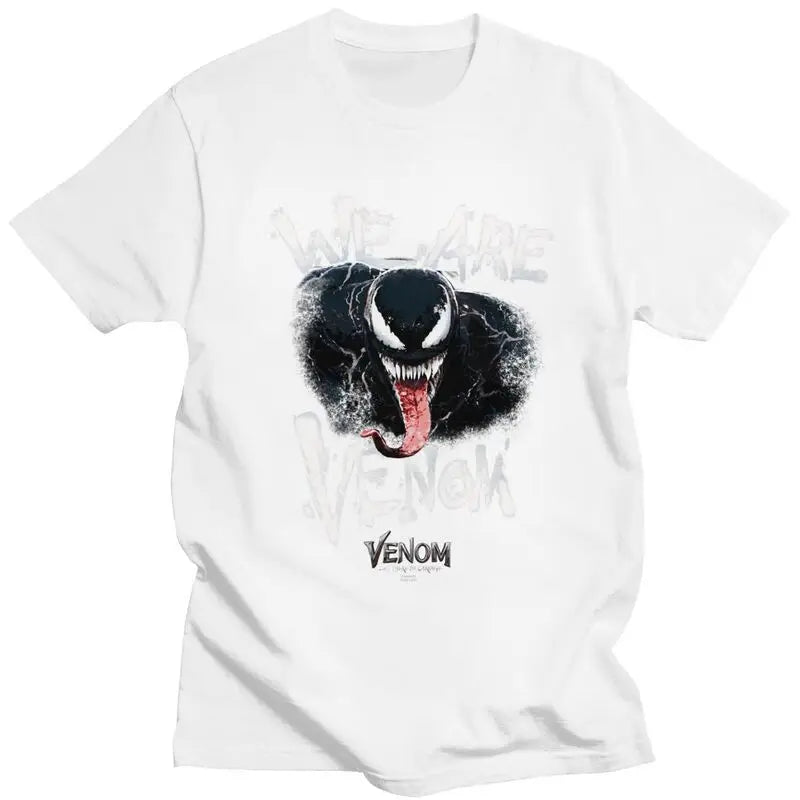 Venom We Are Hungry T Shirts Summer Harajuku Stylish Men Women Hip Hop Cotton Vintage Printed Cartoon Breathable Unisex Tops - Lootquake