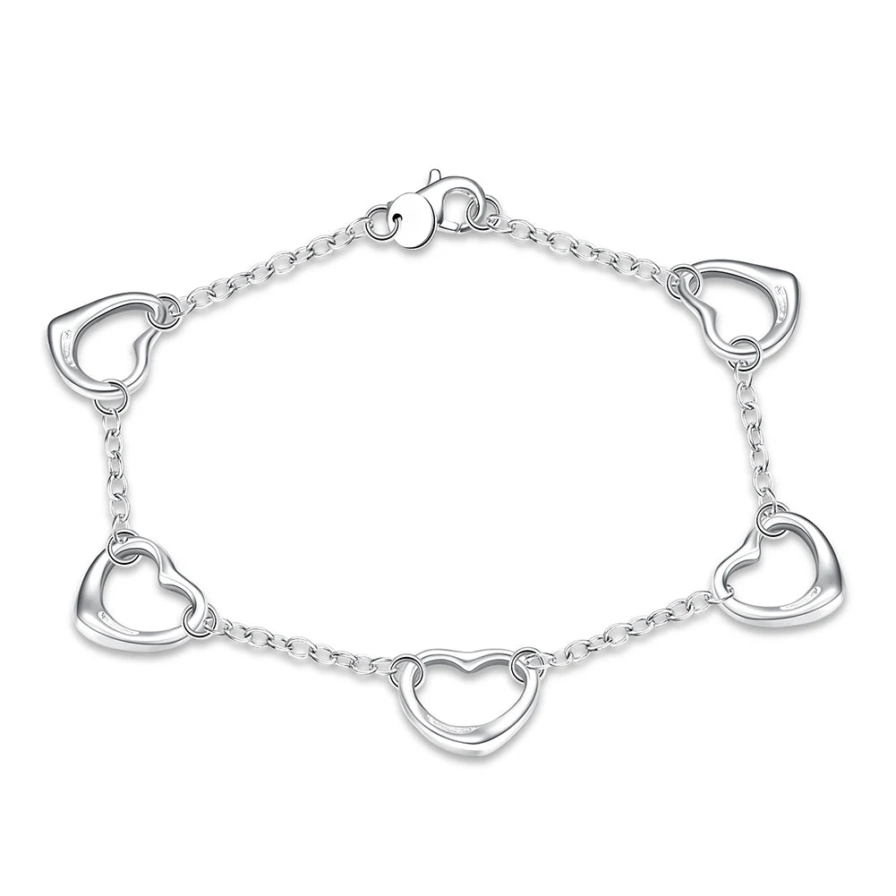 Fashion charm 925 Sterling Silver Bracelet for man woman Twisted rope chain fine jewelry Wedding party Christmas gift - Lootquake