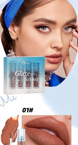 4 PCS Lipstick Set Moisturizing Breathable Glossy Non-Sticky Long-Lasting Full-Look Lips Light Durable Lip Gloss