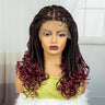 360° Full Lace Knotless Braids Wig with Wavy Ends | Baby Hair