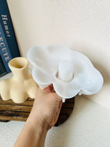 Abstract Human Sculpture Vase Silicone Aromatherapy Stick Container Plaster Mold Dried Flower Striped Vase Concrete Molds