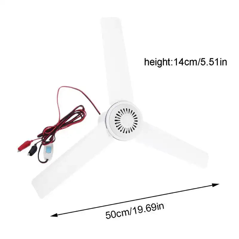 12V 24V Household Mute Ceiling Canopy Fan Hanging Camping Tent Hanger Fan for Outdoor Hiking Barbecue Home Dormitory Bed - Lootquake