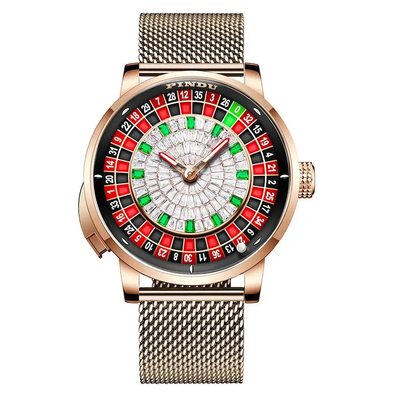 Pindu Player Gambling Series Men's Watch European Roulette Poker Game Fully Automatic Mechanical Sports Design Party Watch - Lootquake