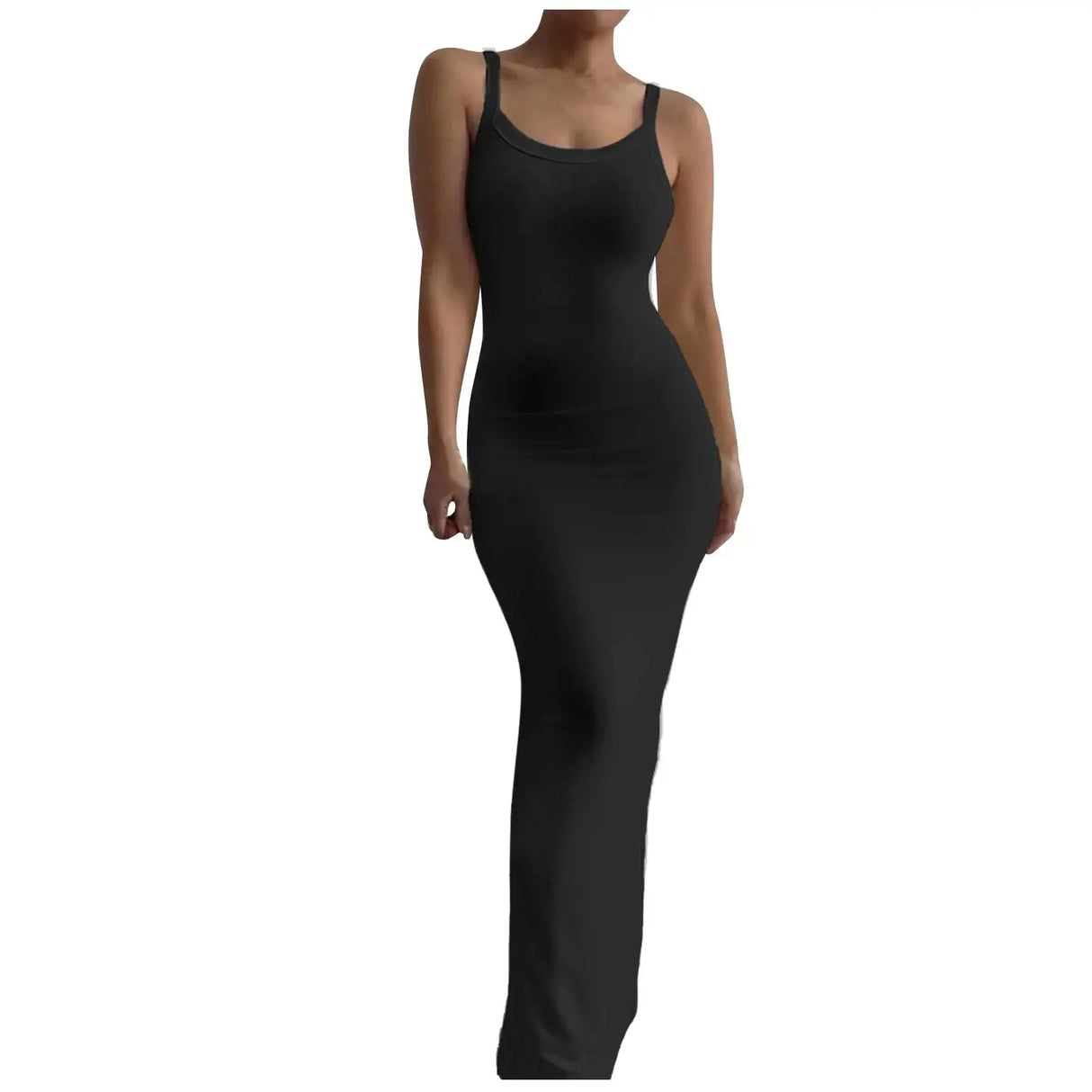 Women's Bodycon Maxi Dress Summer Sleeveless Long Dress For Beach Holiday Vacation Robes Femmes Solid Color Slim Fit Dresses - Lootquake
