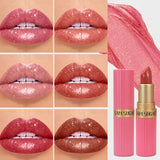 Metallic Pearl Diamond Luxury Lipstick Makeup 6-color Waterproof Long-lasting Sparkling Matte Lip Gloss Daily Beauty Accessories
