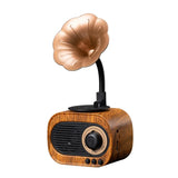 Altavoz Bluetooth retro de madera portátil, minialtavoz inalámbrico para exteriores con sistema de sonido, radio TF FM, música, MP3 y subwoofer.