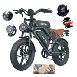 Vélo électrique tout-terrain pour adulte, 1000 W, 48 V, 60 Ah, vitesse maximale de 55 km/h, pneus larges de 20 pouces