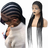 36" Cornrow Twisted Braided Wig | Ombre Blonde Passion Twists | Faux Locs & Goddess Box Braids | Full Lace Front Wig