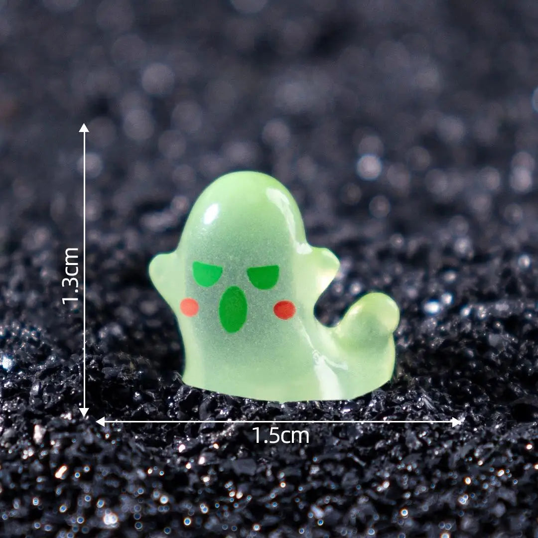 Cute Halloween Mini Luminous Ghost Miniature Landscape Ornaments Resin Diy Home Decorations Desktop Decor Crafts Party Gifts