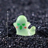 Cute Halloween Mini Luminous Ghost Miniature Landscape Ornaments Resin Diy Home Decorations Desktop Decor Crafts Party Gifts