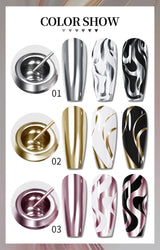 5ML Gold Silver Metallic Liner Paint Gel Polish Chrome Mirror Metal Effect Super Bright French UV LED Semi Permanent Nail Gel