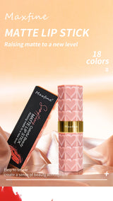 Matte Lipstick, 18-Color, Long-Lasting, Non-Stick Cup, Fade-Resistant, Velvety Texture, Luxurious Hydrating Lip Makeup For All-D