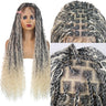Bohemian Box Braided Wig | Full Lace Senegalese Twist & Goddess Locs Styles | Synthetic Braided Wig | Light Brown Lace