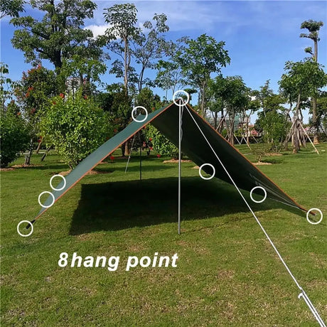 4x3m 3x3m Awning Waterproof Tarp Tent Shade Ultralight Garden Canopy Sunshade Outdoor Camping Hammock Rain Fly Beach Sun Shelter - Lootquake