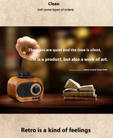 Altavoz Bluetooth retro de madera portátil, minialtavoz inalámbrico para exteriores con sistema de sonido, radio TF FM, música, MP3 y subwoofer.