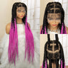 36" Big Knotless Box Braided Full Lace Wig | Cornrow Braiding Wig | Baby Hair | Synthetic Braids | For Women