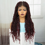24" Knotless Box Locs Braided Wig | Full Lace Frontal Dreadlock Style