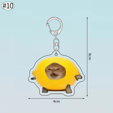 Funny Banana Cat Key Chain Creative Acrylic Happy Cats Schoolbag Pendant Bag Accessories DIY Mobile phone Lanyard Student Gift - Lootquake