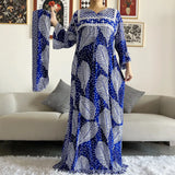 New Style African Dashiki Print Long Sleeve Loose Cotton Elegant Women  Abaya Long Dress Summer Maxi Casual Dresses Vestidos - Lootquake