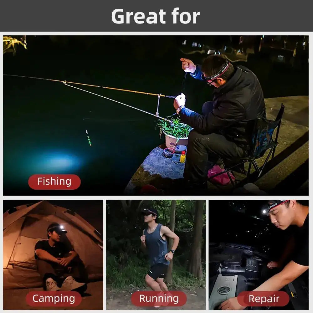 Klarus HM3 Headlamp Portable Mini USB Rechargeable Head Flashlight LED Head Light for Fishing Camping Torch Headlights - Lootquake