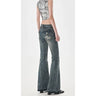 American High Street Spicy Girls Low Waist Jeans Women Autumn Vintage Y2k Design Sense Slim Fit Straight Tube Micro Flare Pants - Lootquake