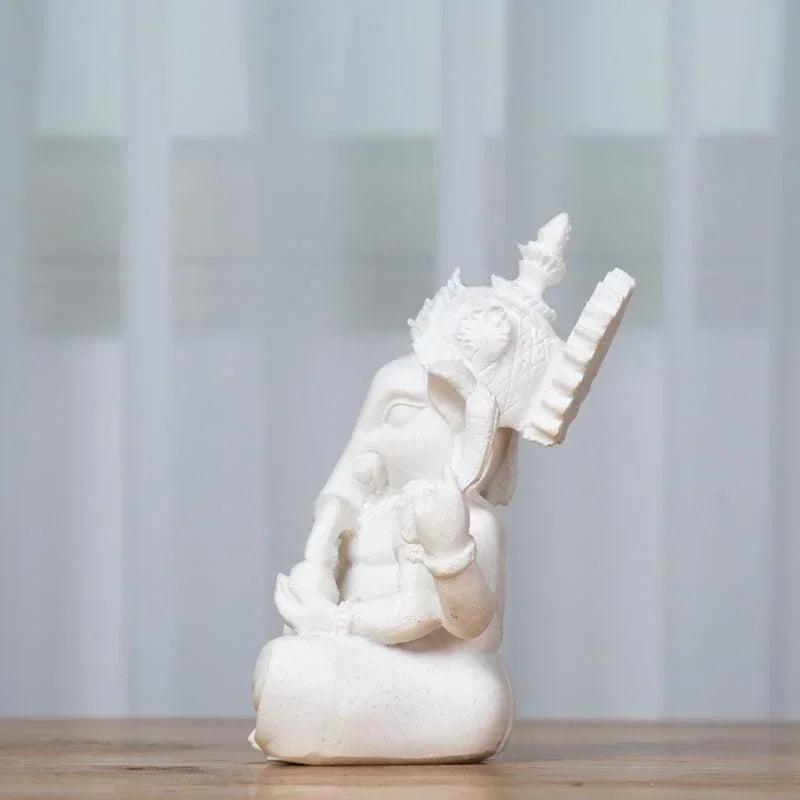 Estatua de elefante de Buda Ganesha de piedra arenisca, escultura hecha a mano, figura de elefante, accesorios de decoración del hogar