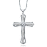 Exquisite Shining Crystal Cross Necklace Pendant Lucky Charming Fashion Jewelry Gift Unisex - Lootquake