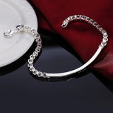 Fashion charm 925 Sterling Silver Bracelet for man woman Twisted rope chain fine jewelry Wedding party Christmas gift - Lootquake