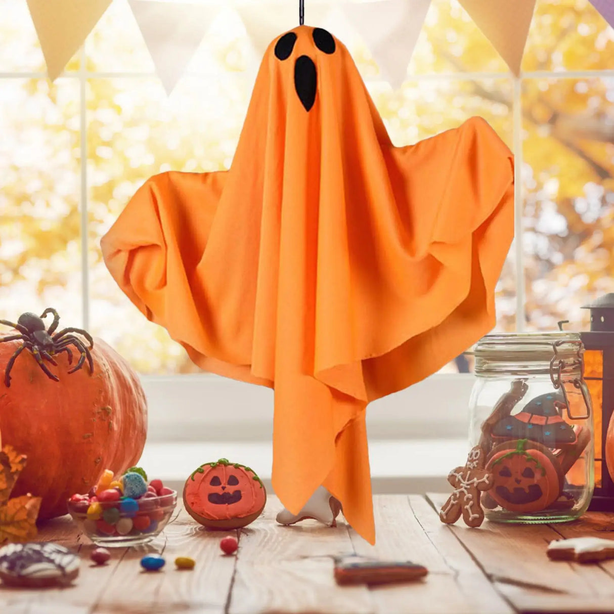 Ghost Decorations Scary LED Ghost Flying Ghost With Flexibly Adjusted Poses Halloween Pendant Decorations Hangable Party Decors