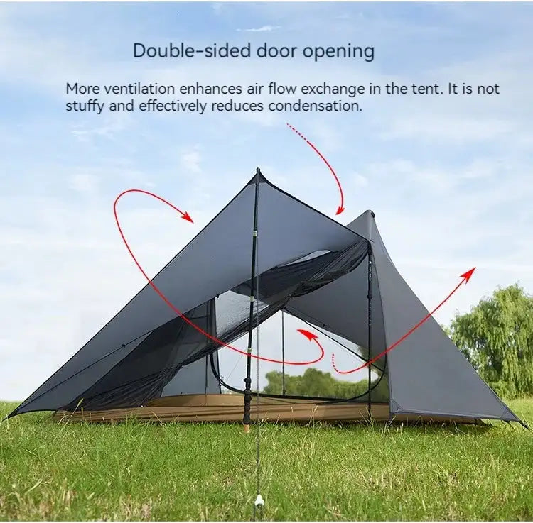 ASTA GEAR Yun Chuan double-sided silicon-coated double A pyramid 15D nylon rodless camping hiking outdoor tent - Lootquake