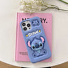 Cute Cartoon Stitch Angel Telescopic Bracket Phone Case For iPhone