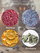Kit para hacer velas de 0.5 lb, cera de soja, mechas y flores secas aromáticas.