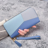 Fashion Zipper Wallets Womens Long Purses Handbags Coin Purse Cards Holder PU Leather Billfold Wallet - Lootquake