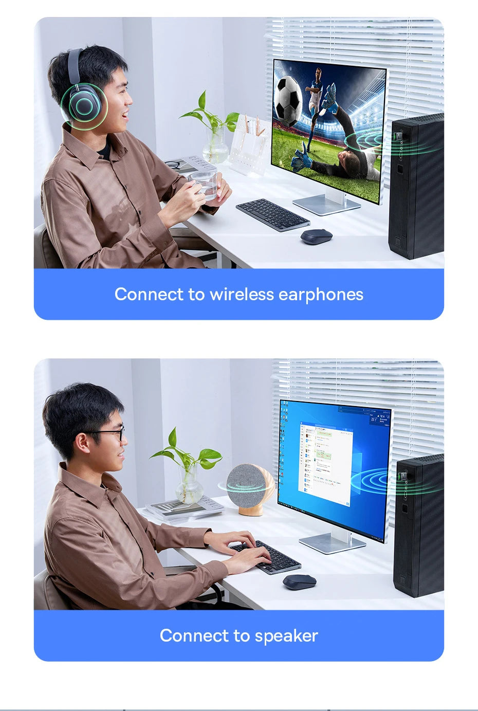 Adaptateur Bluetooth USB Baseus, Dongle Bluetooth 5.3, Adaptateur pour PC, Ordinateur Portable, Haut-parleur sans fil, Récepteur audio, Transmetteur USB
