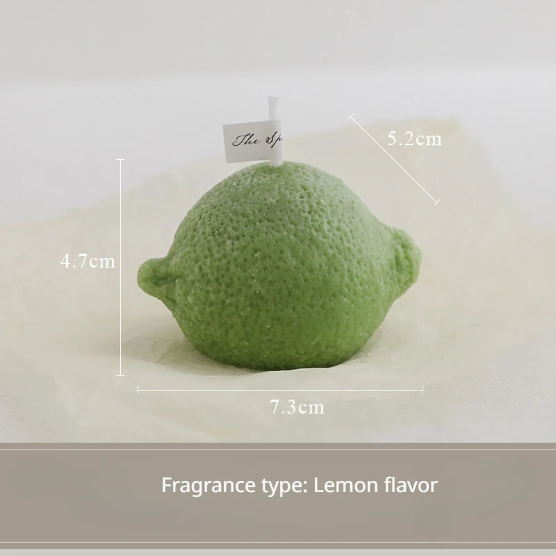 Vela de limón decorativa con fragancia INS, regalo de cumpleaños, regalo de cumpleaños, vela de imitación de fruta, velas perfumadas